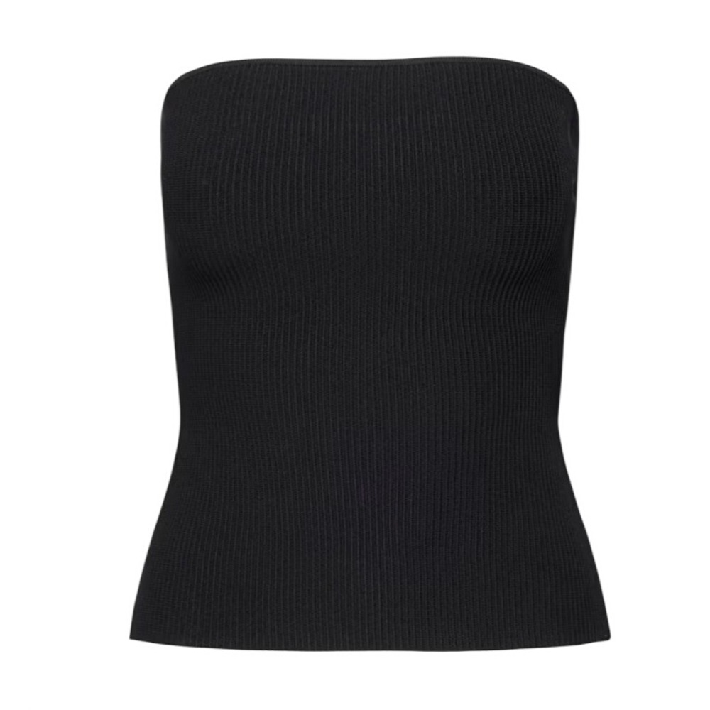 Aritzia Babaton Sculpt Knit Tube Top Black 2XS Strapless Ribbed Bodice